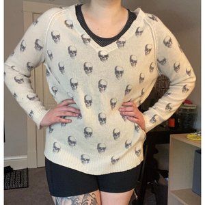 360 Cashmere Skull Print Sweater